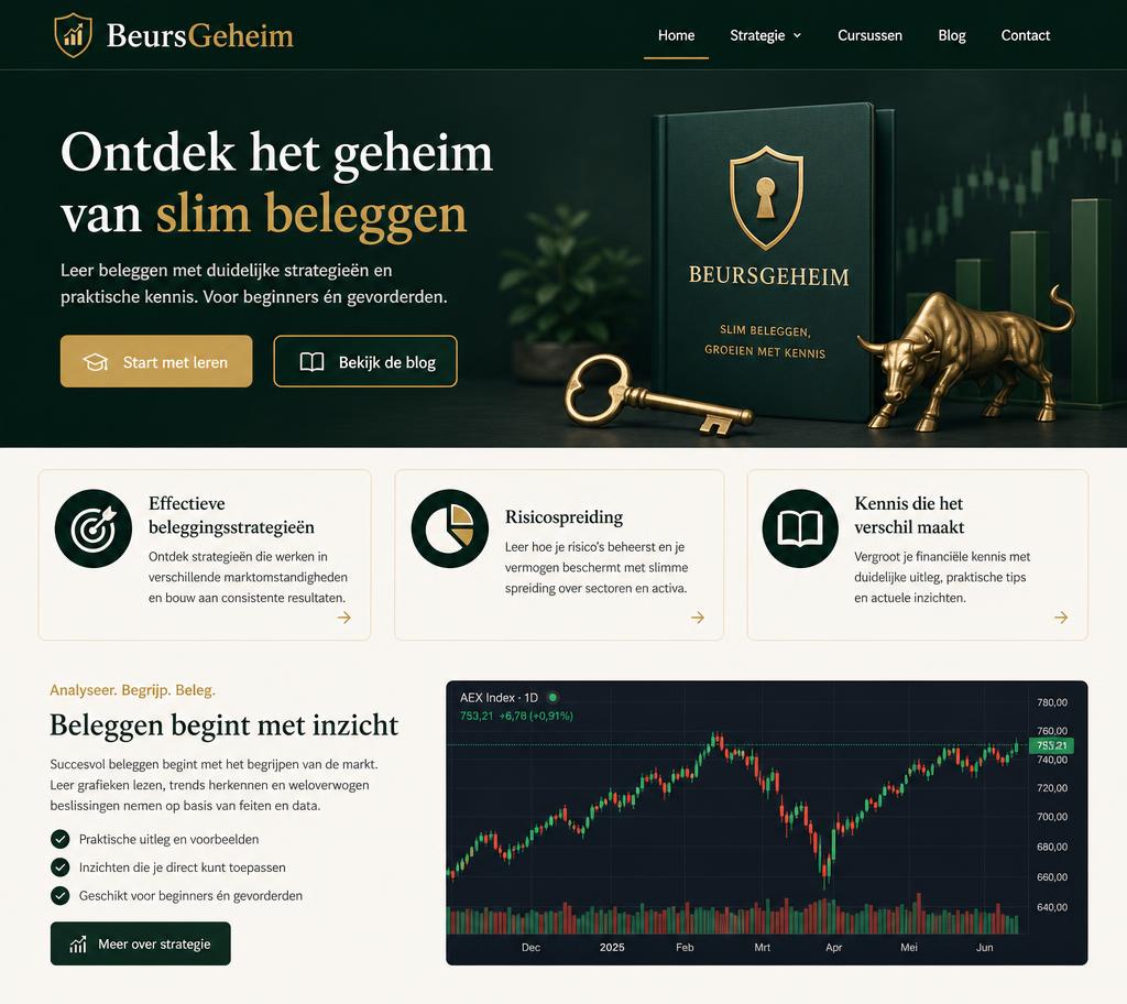 Schermafbeelding van de website beursgeheim.com