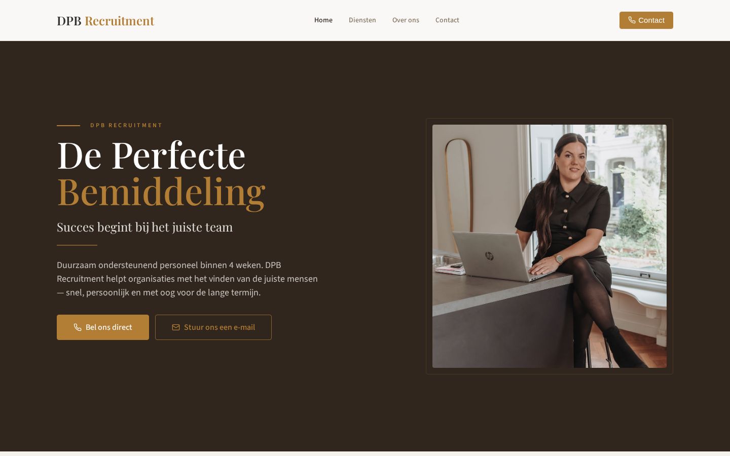 Schermafbeelding van de website dpbrecruitment.com