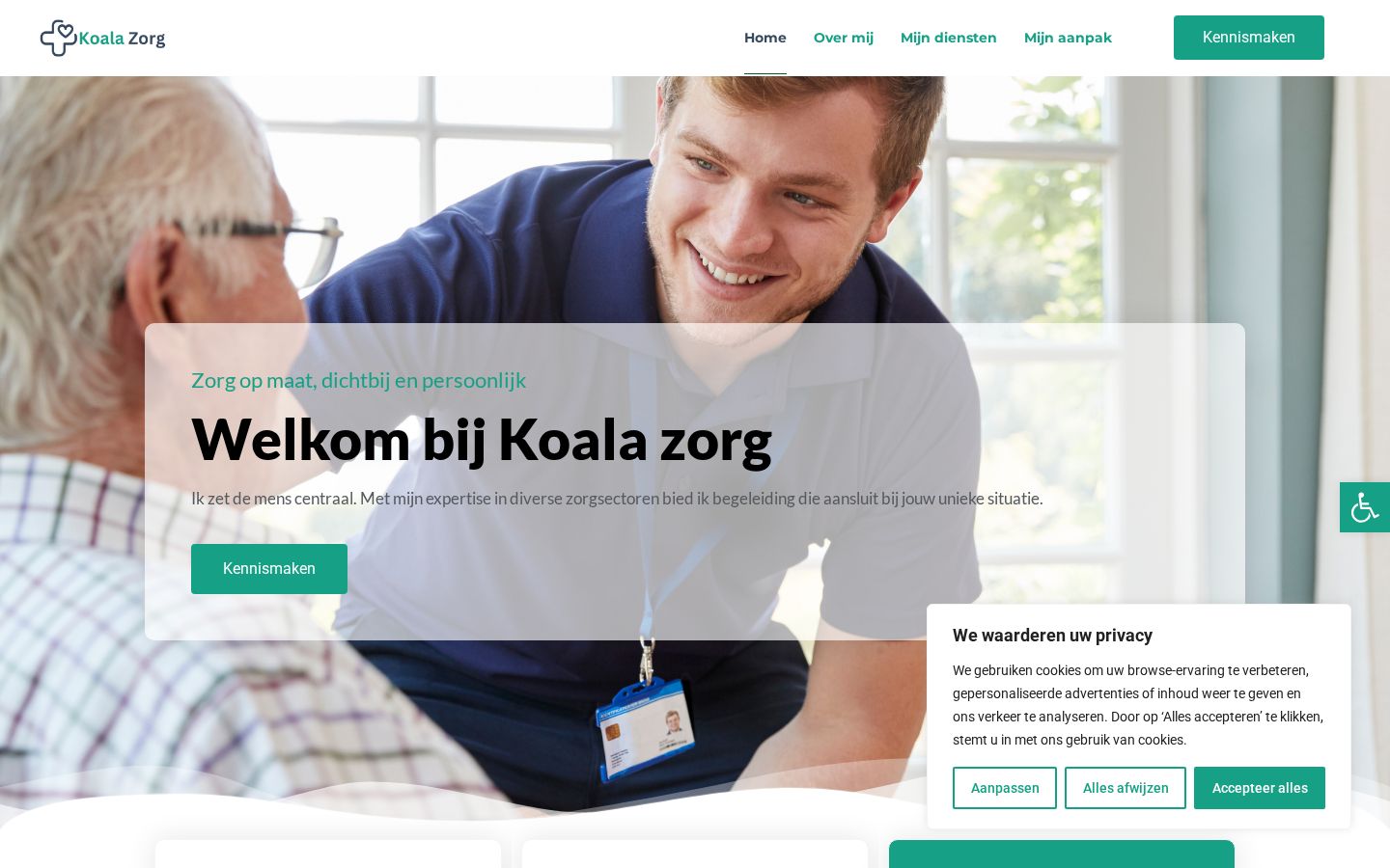 Schermafbeelding van de website koalazorg.nl