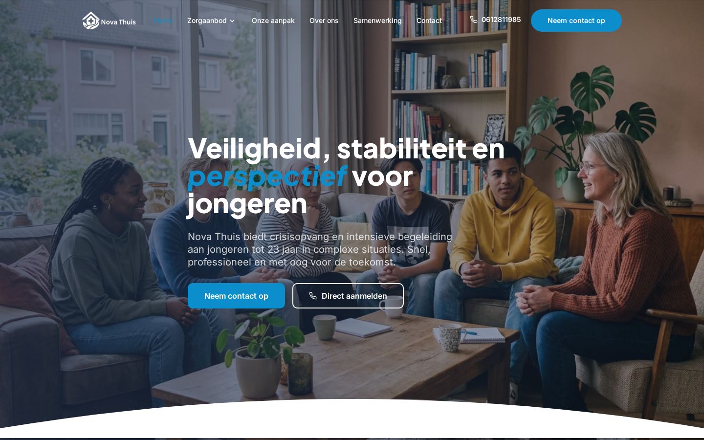 Schermafbeelding van de website nova-thuis.nl
