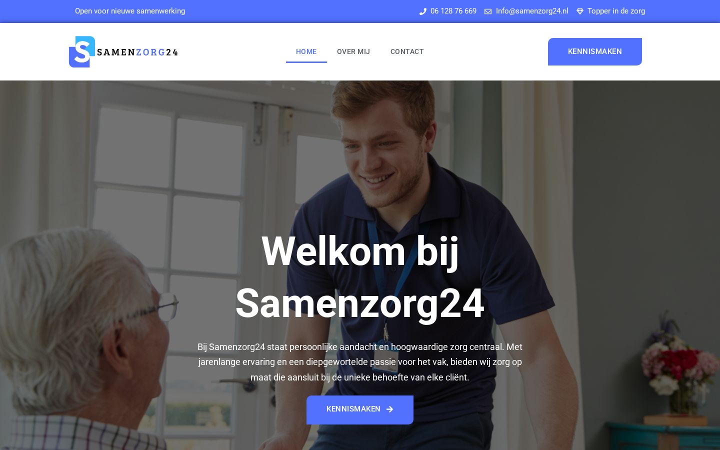 Schermafbeelding van de website samenzorg24.nl