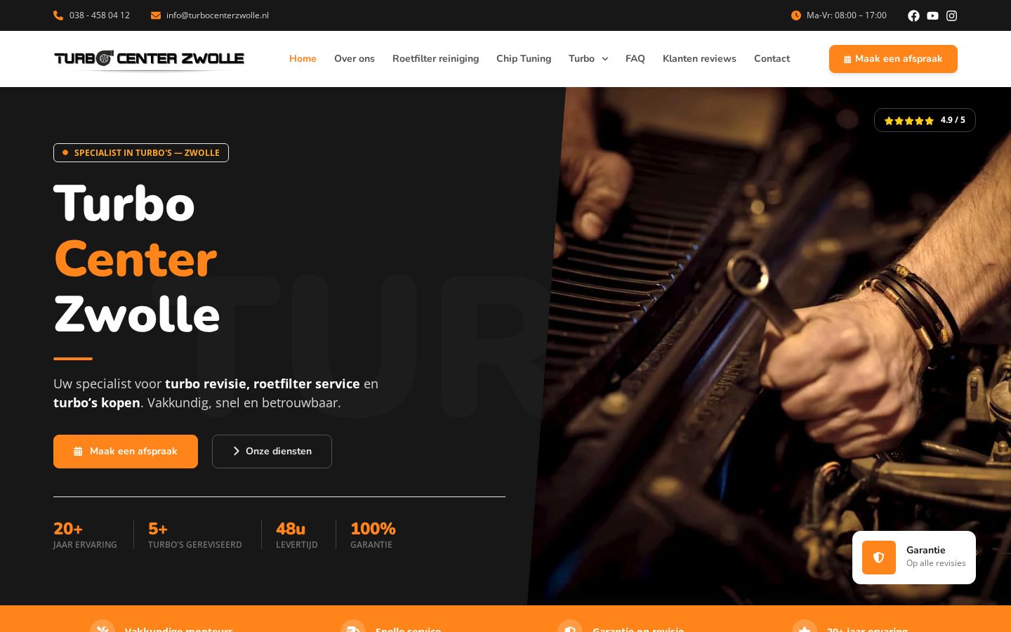 Schermafbeelding van de website turbocenterzwolle.nl